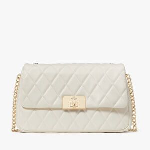 ♠️Kate Spade Carey Quilted Smooth Leather Medium Flap Shoulder Bag, Meringue NWT